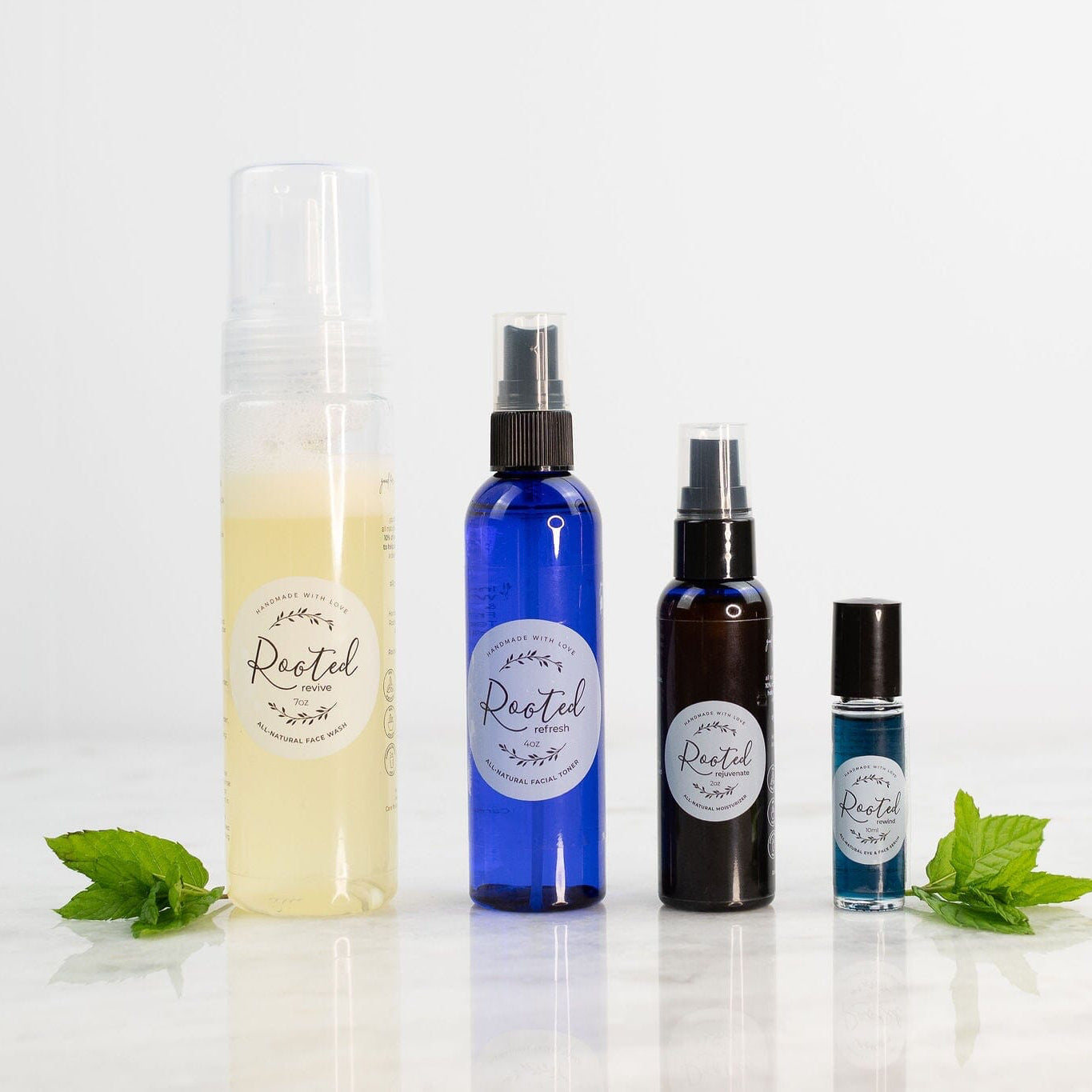 Natural Basic Skincare Bundle by Rooted For Good including face wash, toner and cream