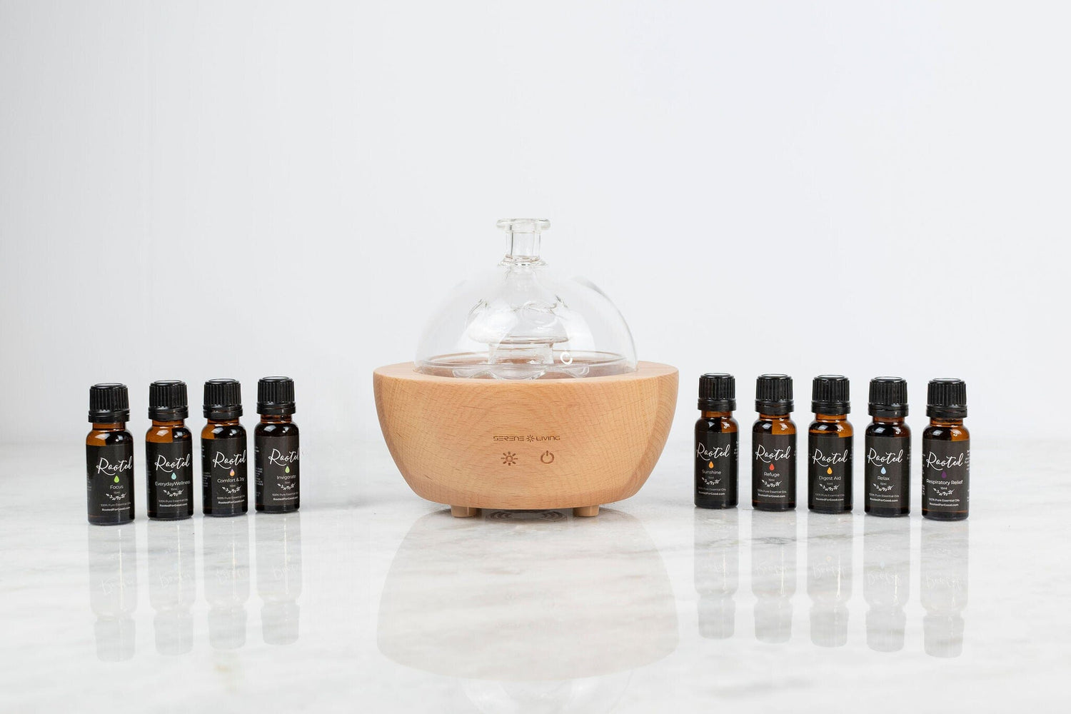 Blend Essential Oils Kit + Diffuser Essential Oils Bundle Rooted For Good Skincare 