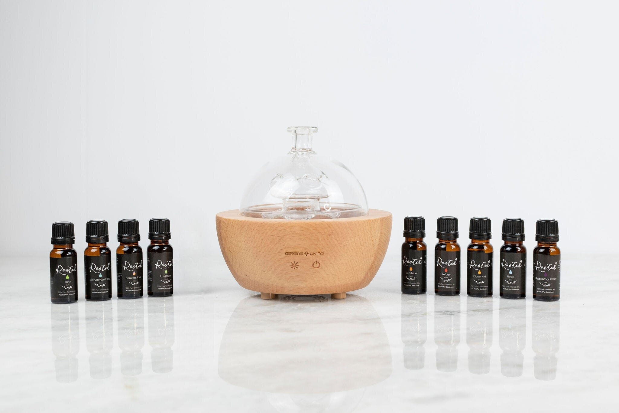 Blend Essential Oils Kit + Diffuser Essential Oils Bundle Rooted For Good Skincare 