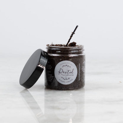 Rise &amp; Shine Coffee Scrub being applied for smoother, refreshed skin