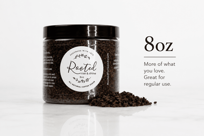 Rise &amp; Shine Face &amp; Lip Coffee Scrub Skincare Rooted For Good 8 oz 