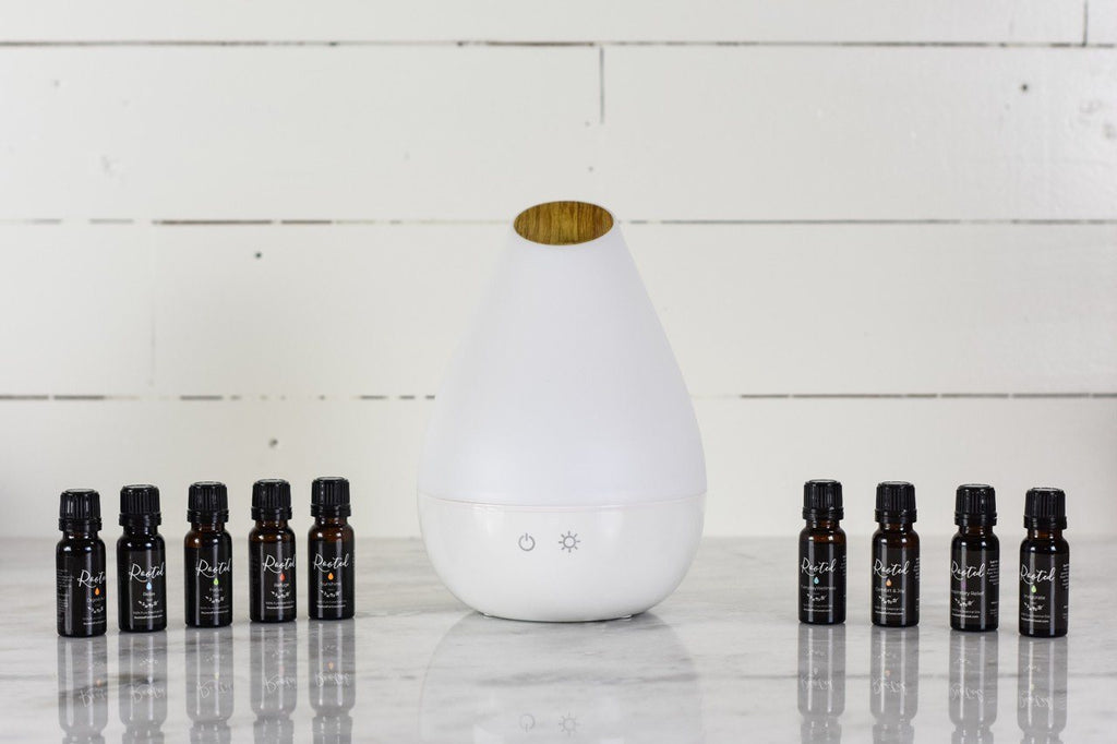 Premium Oil Blends Bundle Essential Oils Bundle Rooted For Good Skincare Rooted Dew Drop Ultrasonic Diffuser 