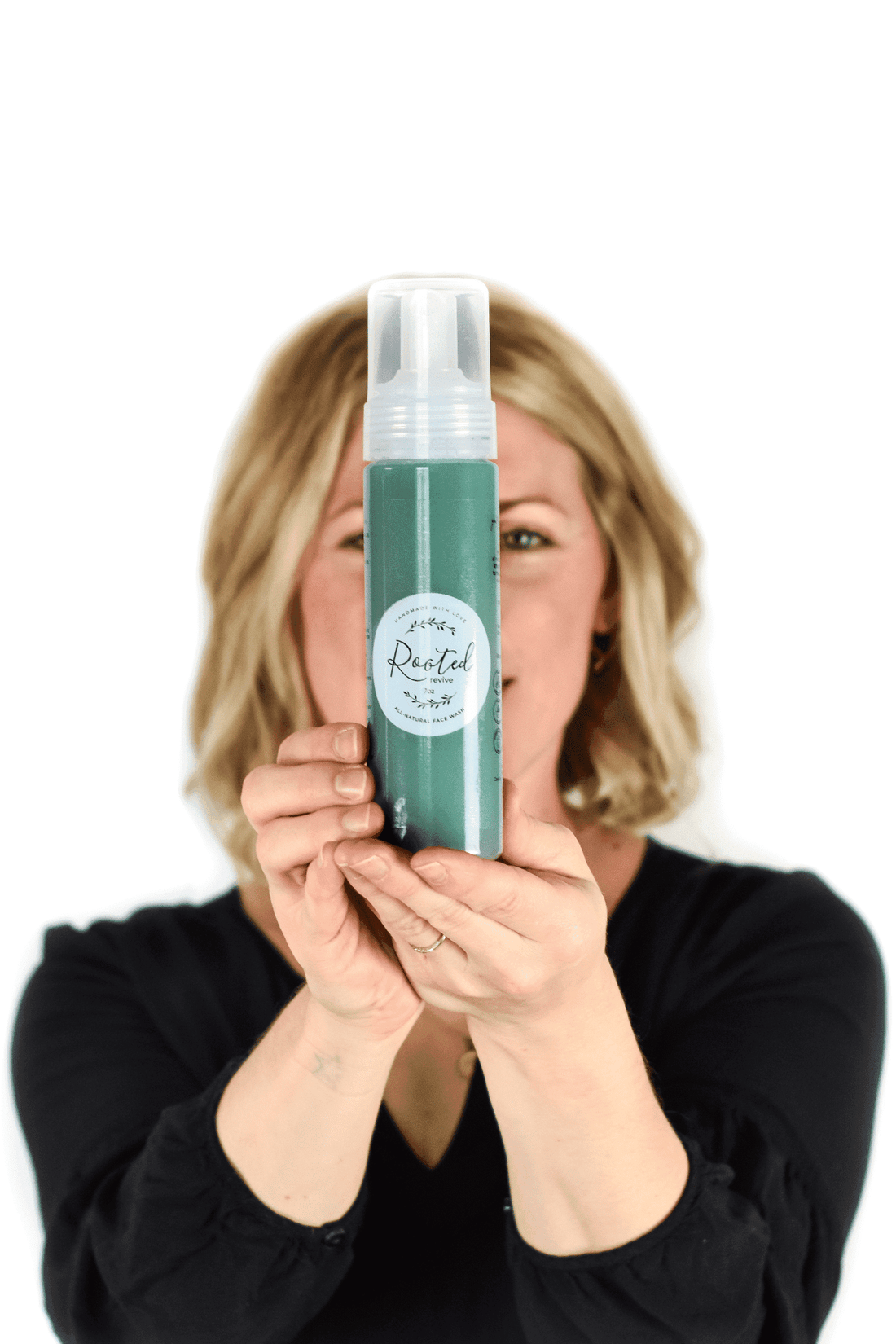 Revive + Blue Tansy Face Wash ingredients label with Blue Tansy and frankincense essential oils