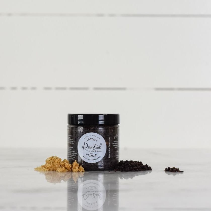 Rise &amp; Shine Face and Lip Coffee Scrub Face Rooted For Good 4 oz 