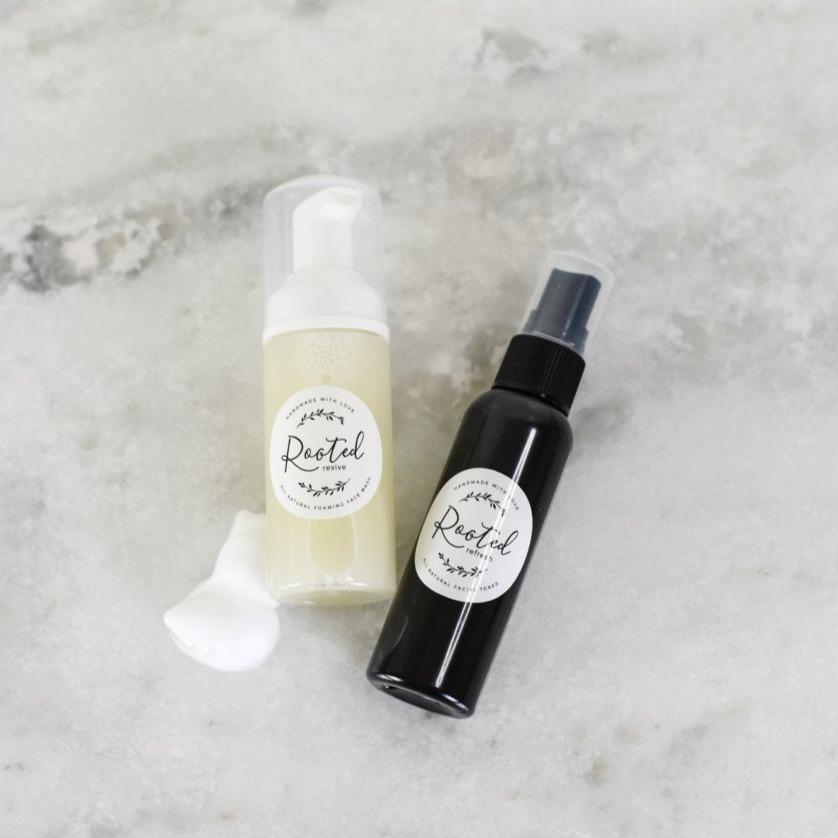 Travel Size Revive Face Wash & Refresh Toner Face Rooted For Good Original Face Wash Peppermint Base Normal Skin
