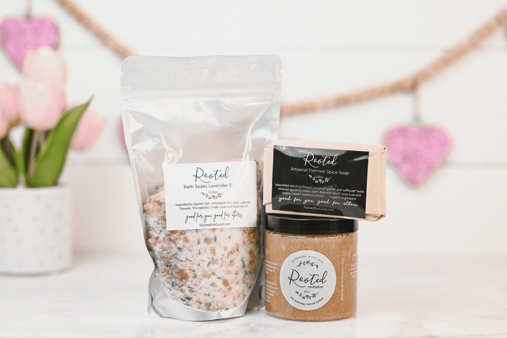 Valentine's Soak, Scrub & Soap Gift Set Rooted For Good 